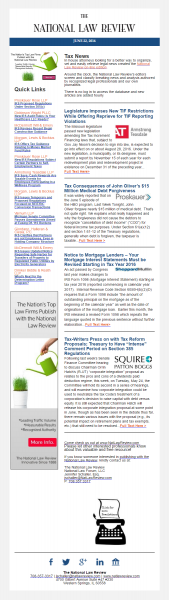 National Law Review e news bulletin